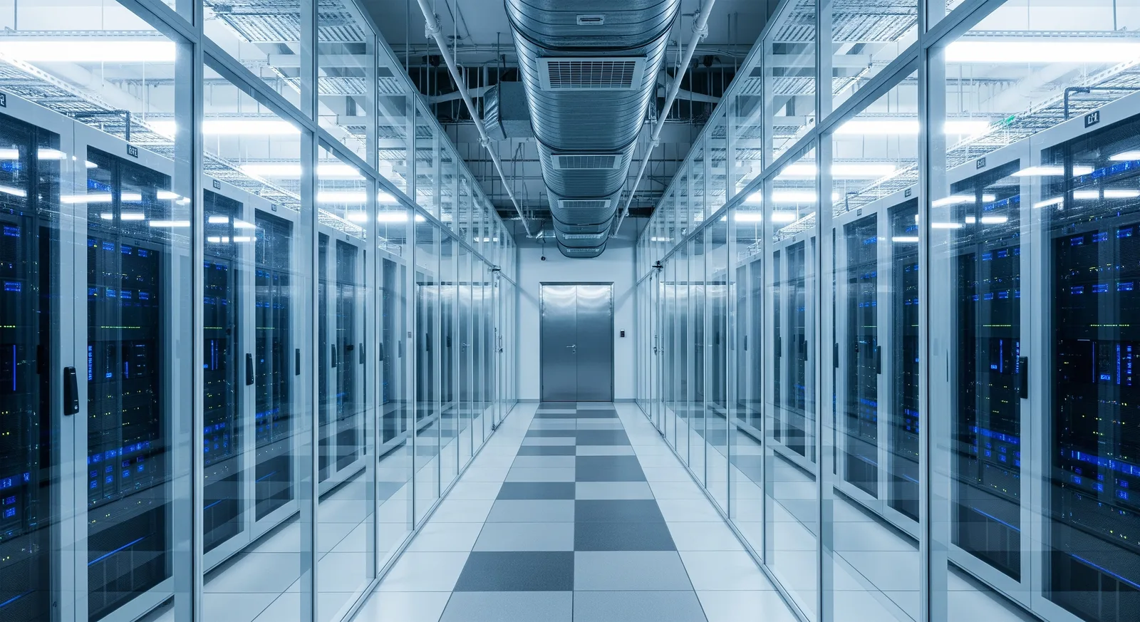 Serverreihen in einem großen Rechenzentrum