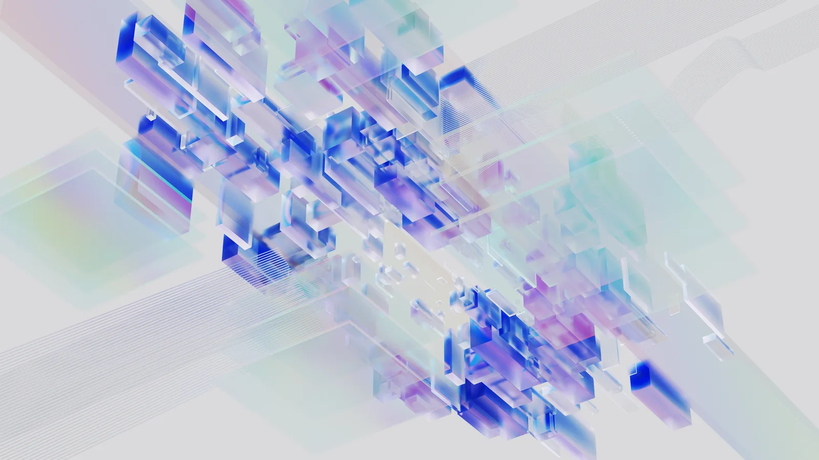Abstrakter, farbiger 3D-Render mit geometrischen Formen als Symbolbild für KI-Bildgenerierung